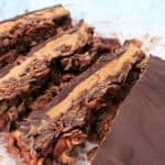 Chocolate peanut butter cornflake slice