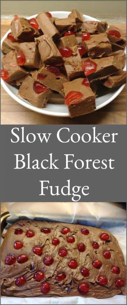 Slow cooker black forest fudge - a rich combination of cherry and chocolate!