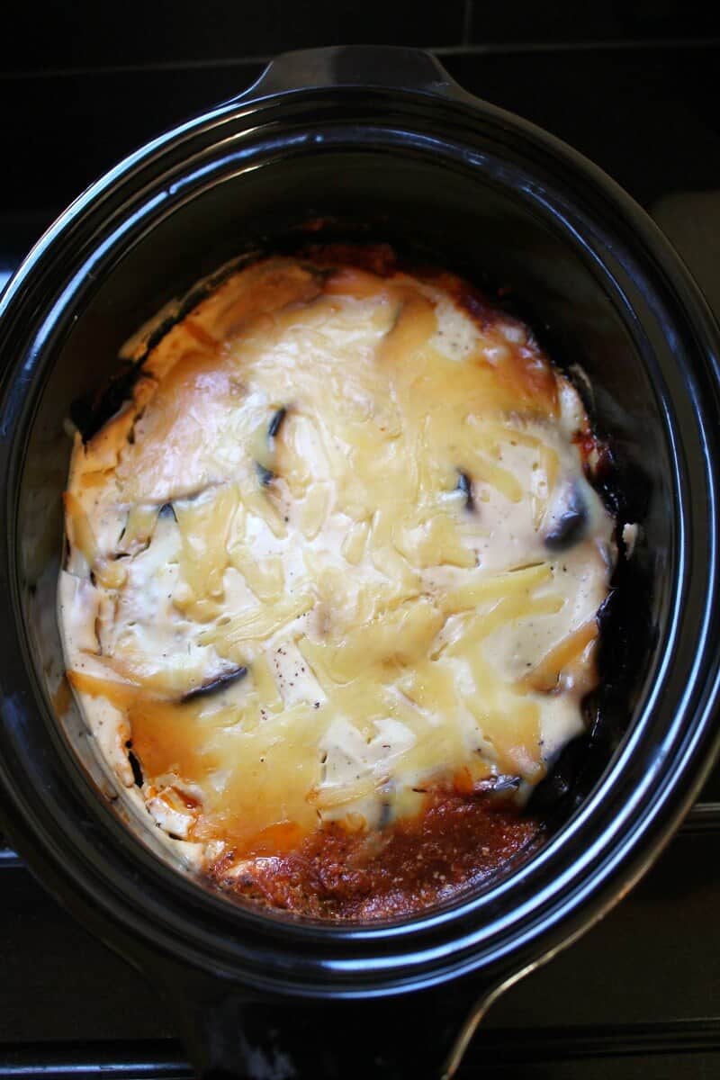 Slow Cooker Moussaka - a Greek lamb and aubergine dish