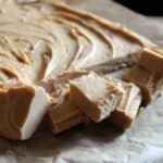 Boozy slow cooker salted caramel fudge side view