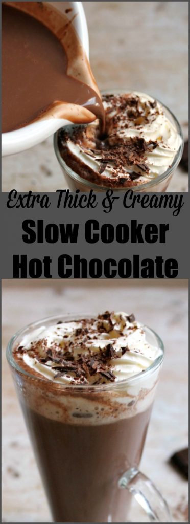 Extra thick and creamy slow cooker hot chocolate - perfect for your winter celebrations 