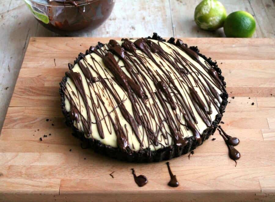 Lime and White Chocolate Tart with Oreo Crust