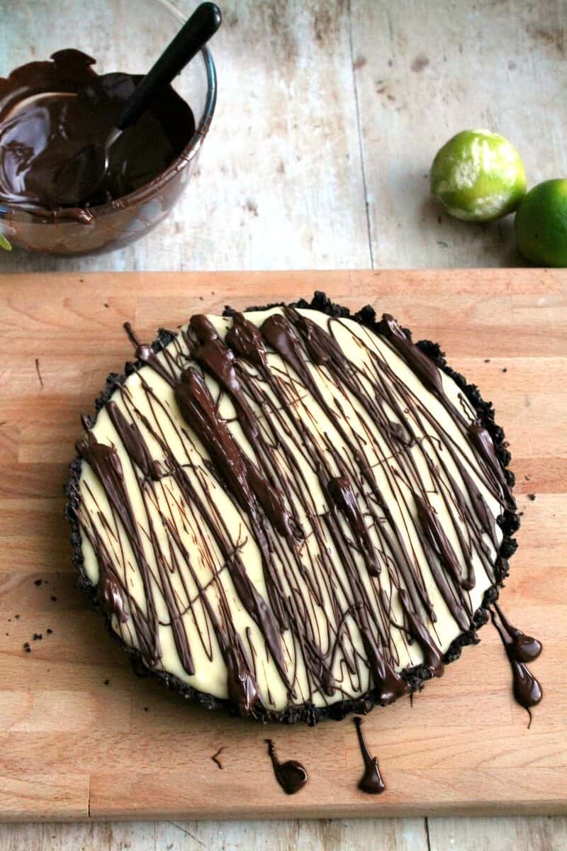 Lime and White Chocolate Tart with Oreo Crust