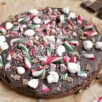Christmas chocolate shortbread wth candy canes