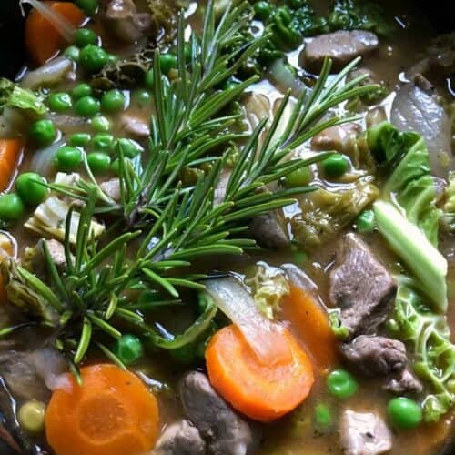 Slow cooker lamb and savoy cabbage casserole