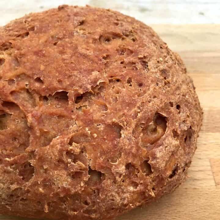 Close up of a loaf of bread.