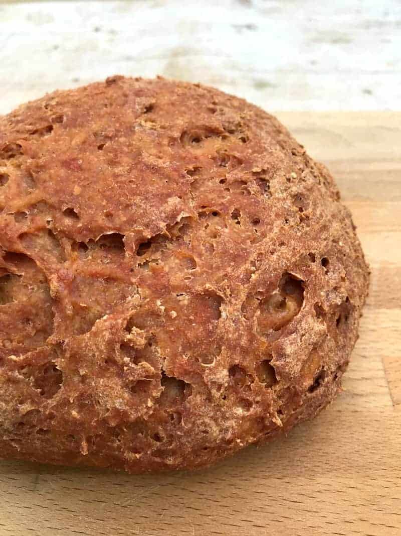 Close up of a loaf of bread.