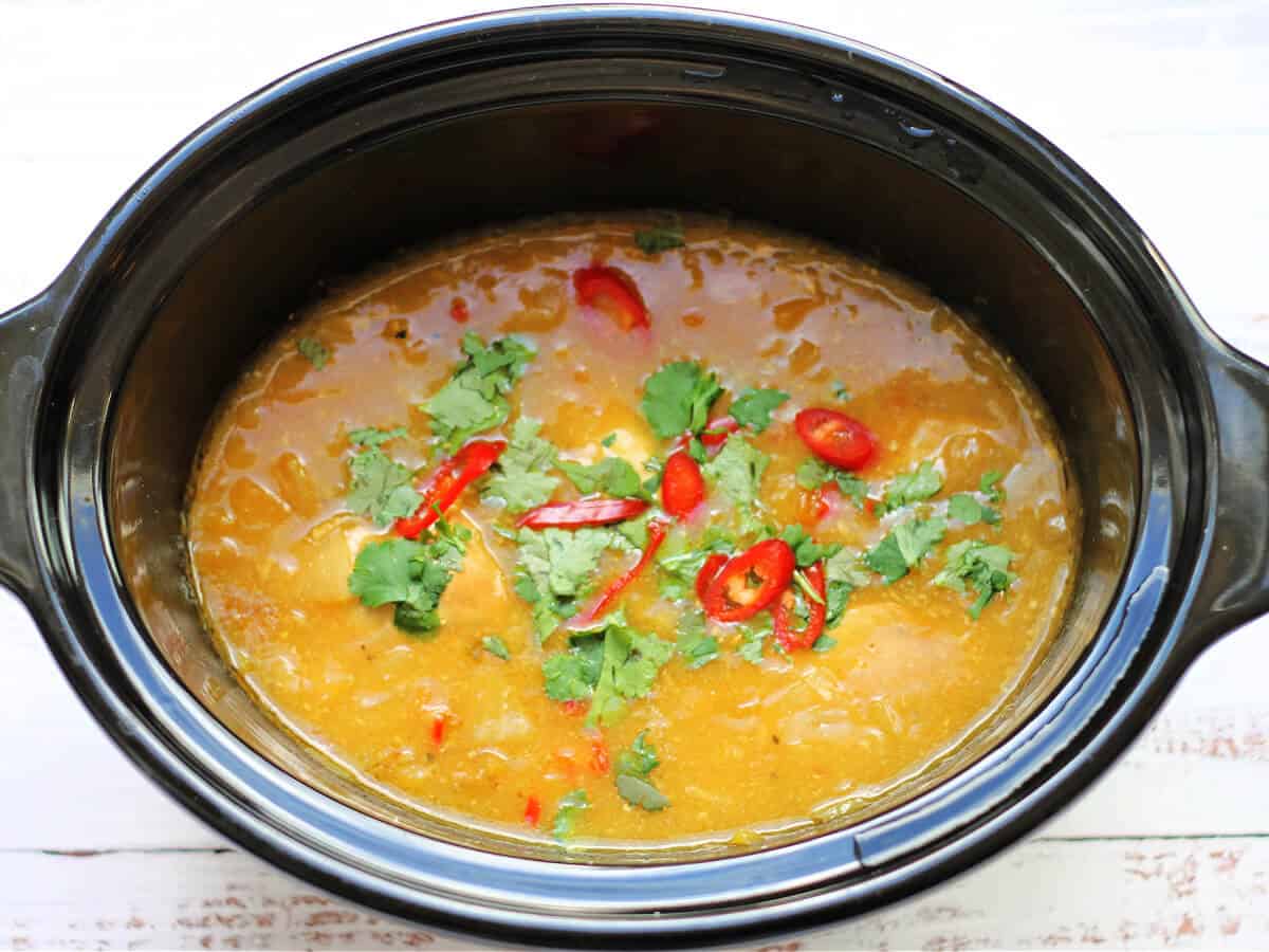 Mango chicken ready to serve.