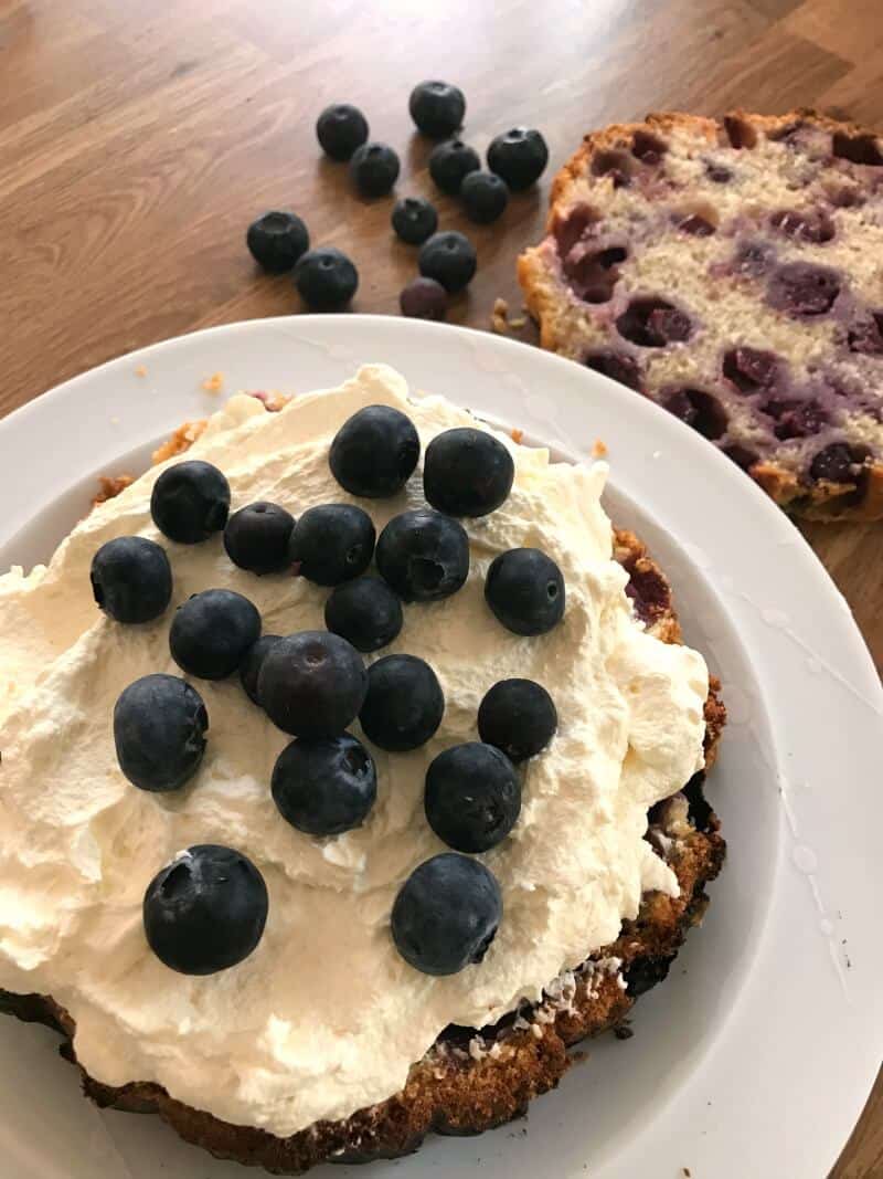 Giant Blueberry Cream Scone - filling with cream and blueberries