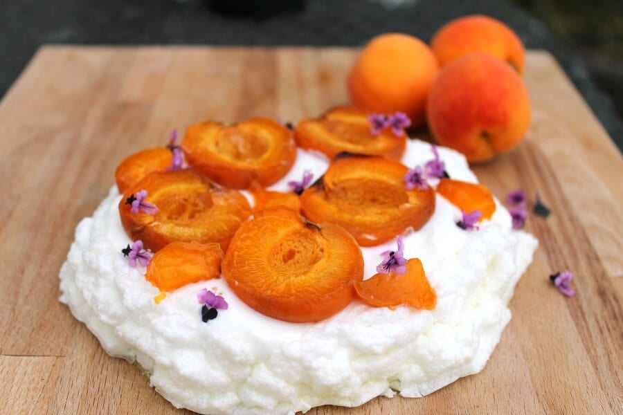 Sugar-free Apricot Pavlova