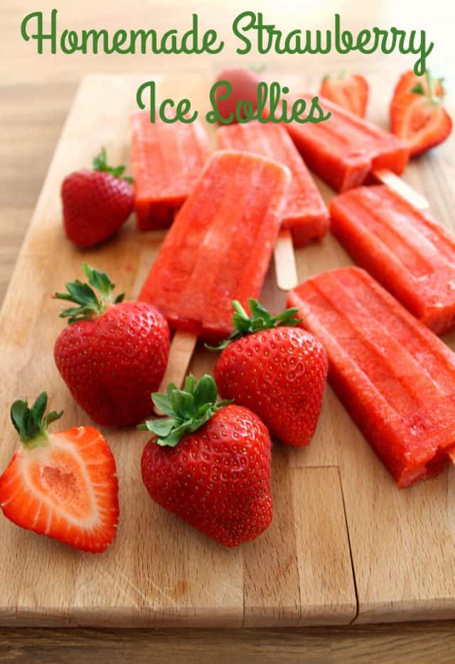 Homemade Strawberry Ice Lollies Recipe - a simple way to make your own ice lollies / popsicles using pureed strawberries