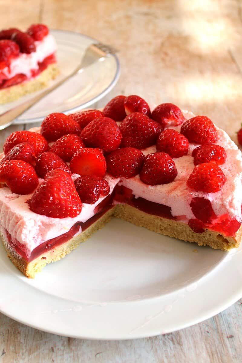 Strawberry mousse cake recipe - an easy but impressive dessert full of summer's finest strawberries