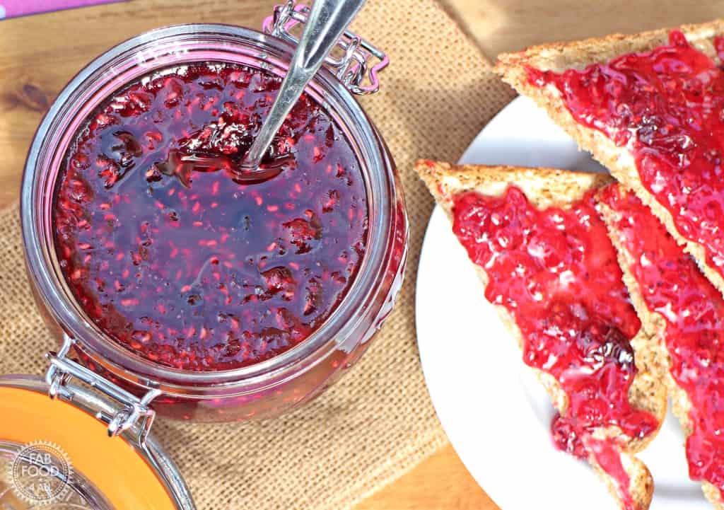 Raspberry and Blackcurrant Jam from Fab Food 4 All