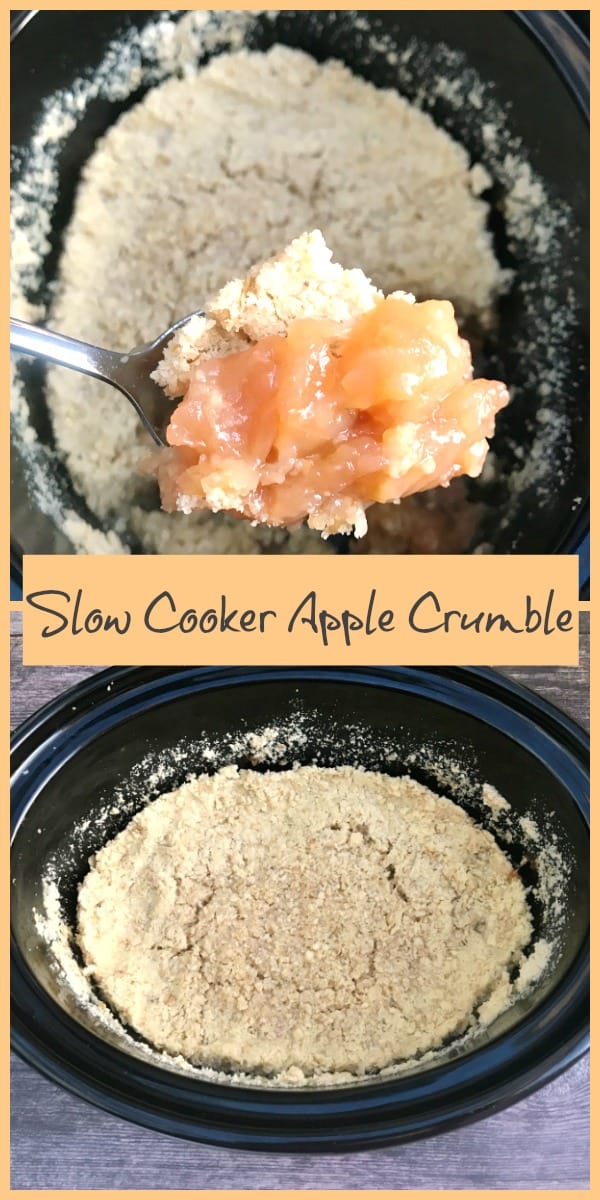 Slow cooker apple crumble collage