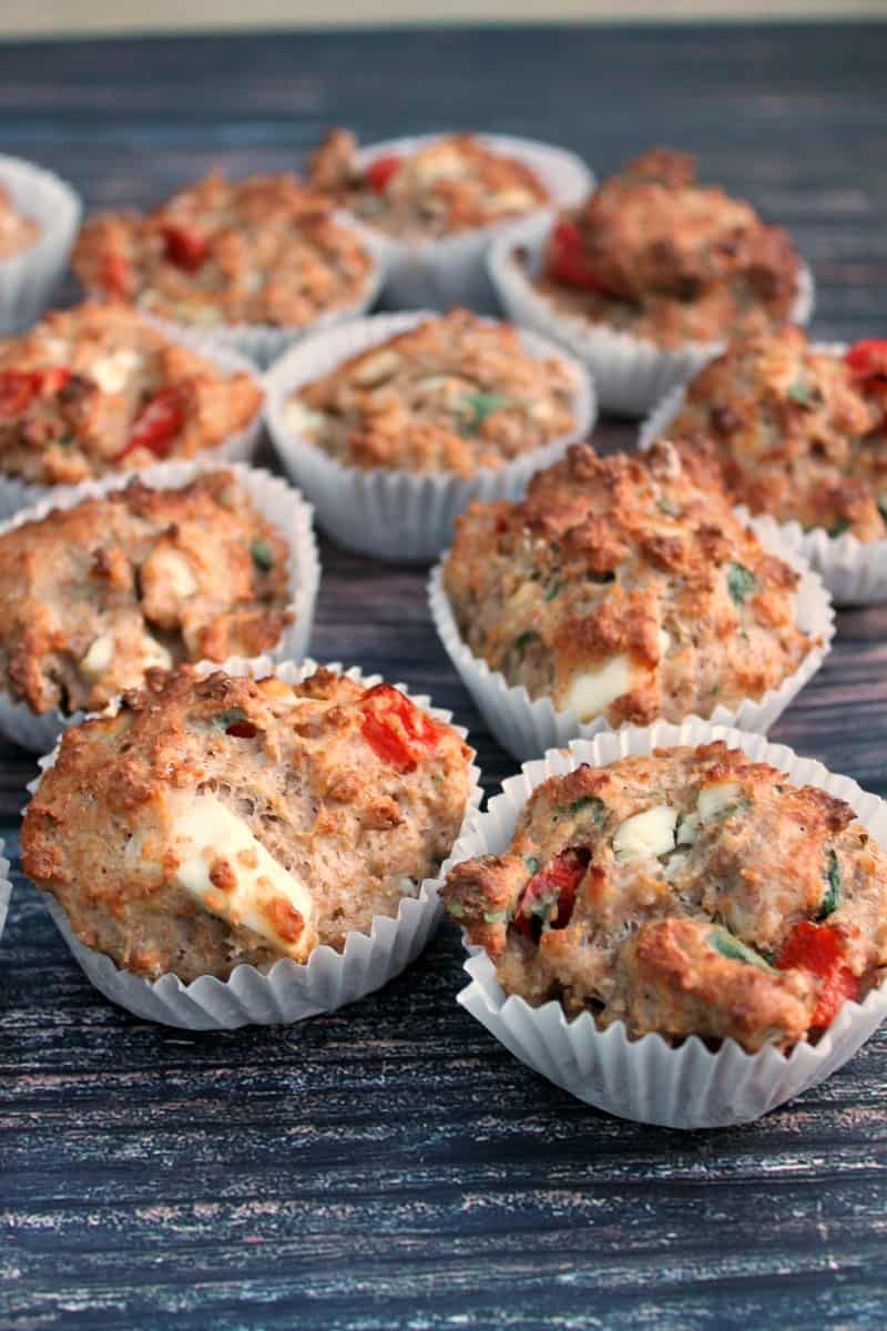 Feta and pepper savoury muffins