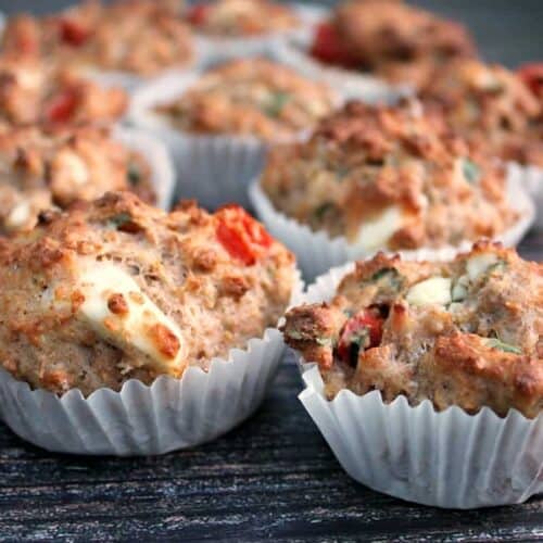 Feta and pepper savoury muffins