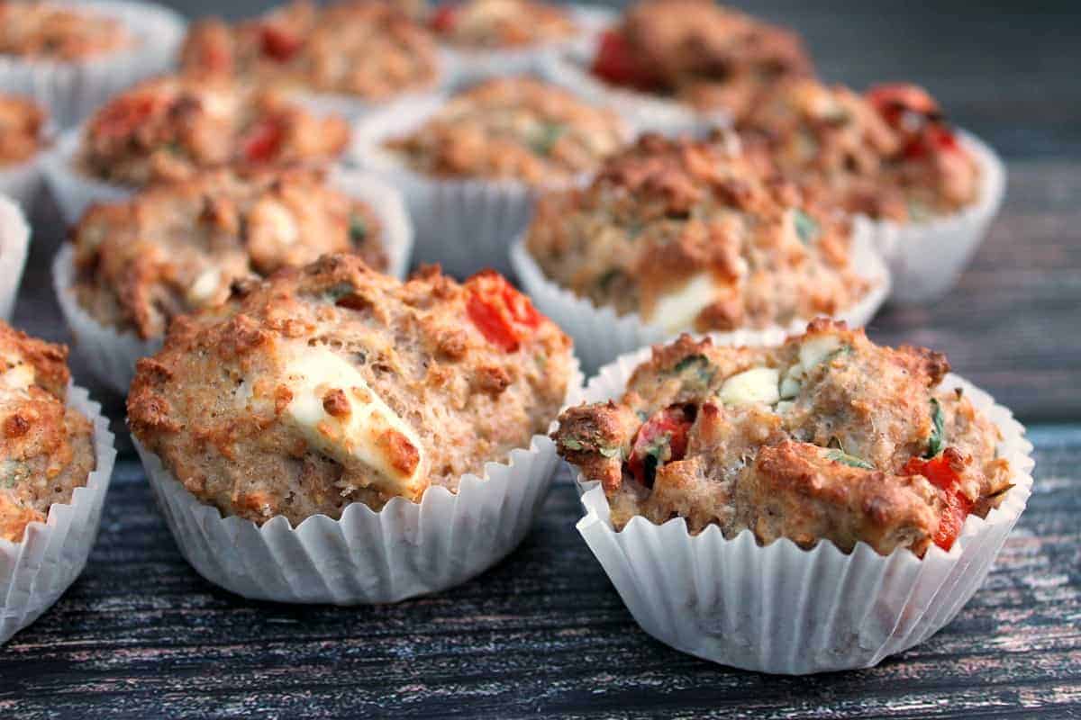 feta and pepper savoury muffins