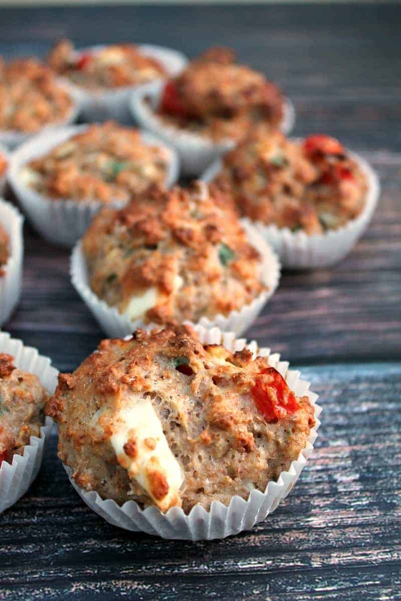 Feta and pepper savoury muffins