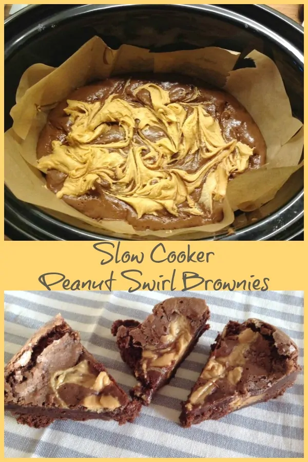 Slow Cooker Peanut Swirl Brownies