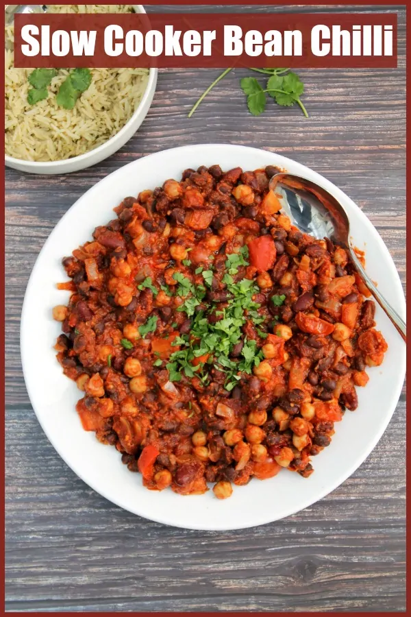 Bean chilli text image collage.