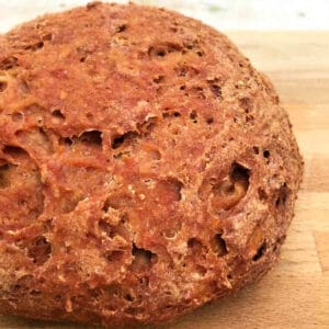 Close up of a loaf of bread.