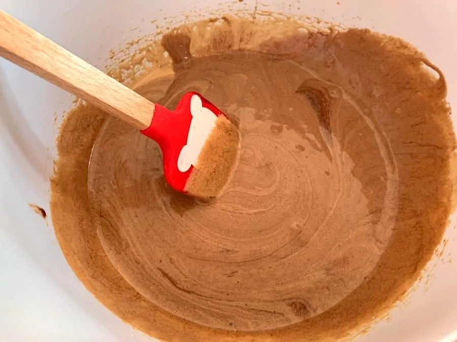 Brownie mixture in a bowl.