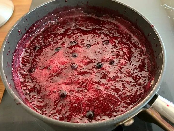 Jam in saucepan once it has reached the required temperature.