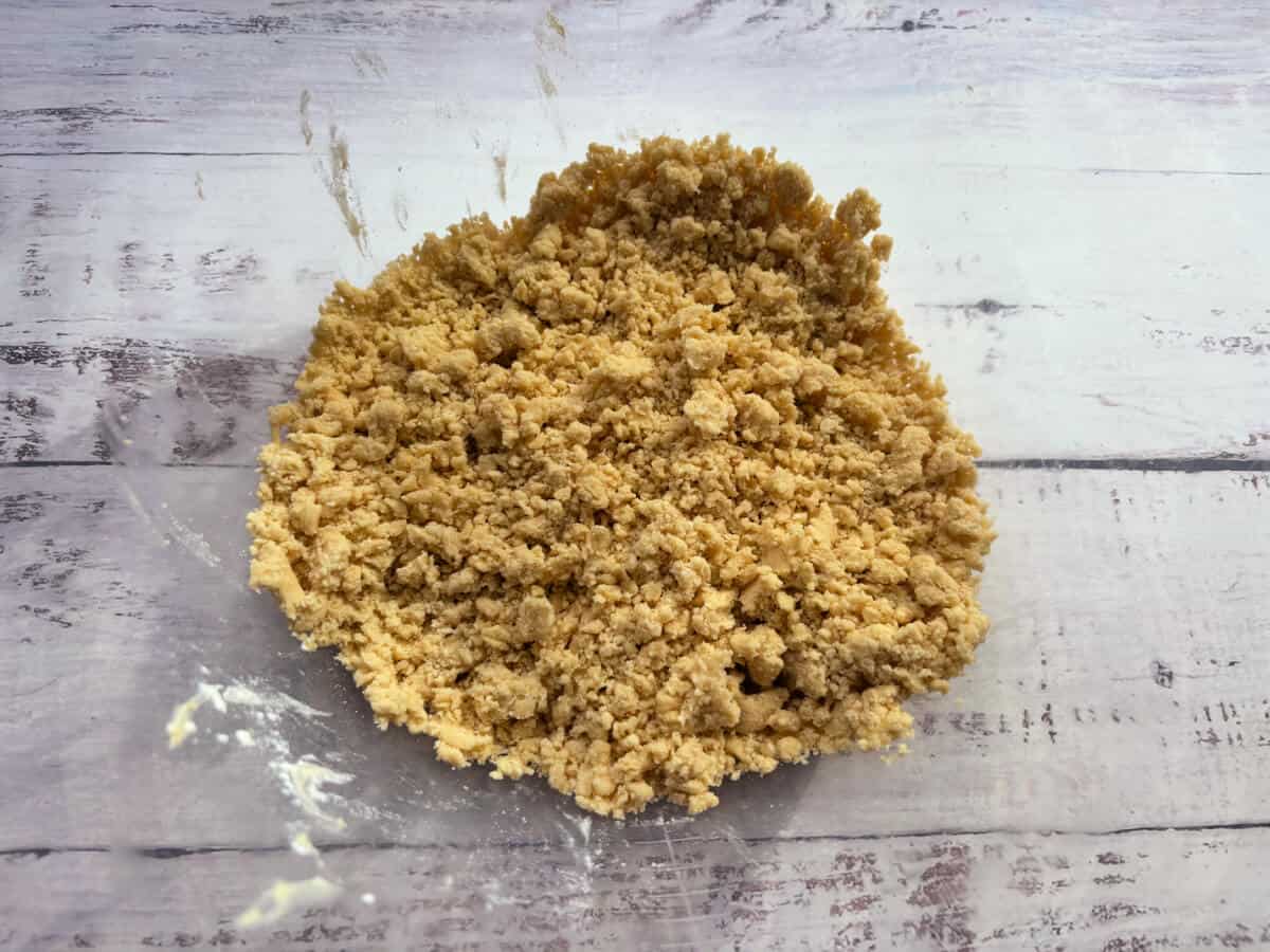 Crumble mixture in bowl.