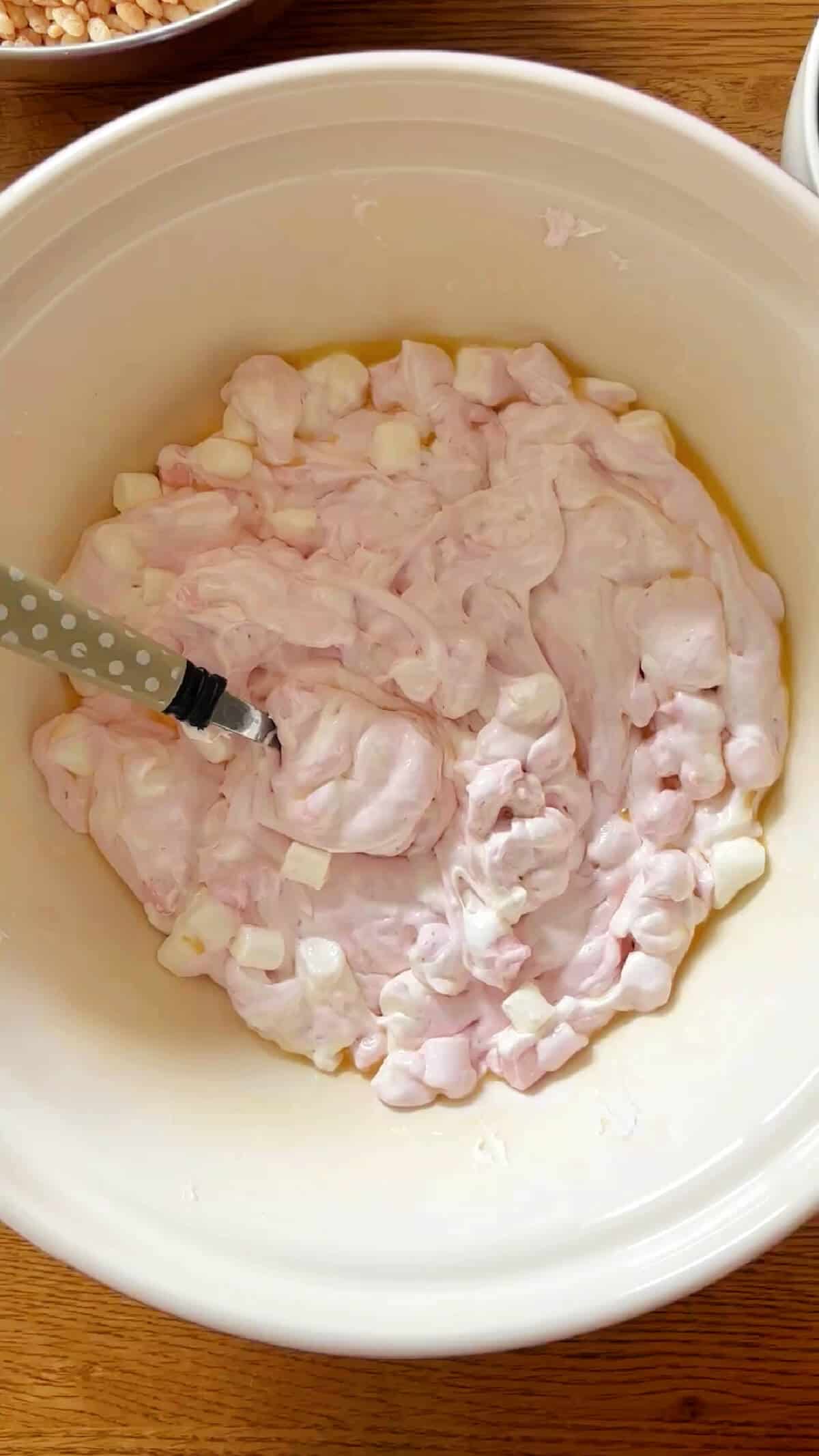 Malted marshmallows in a bowl.